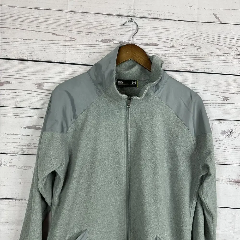 Under Armour Jacket Womens Medium Performance‎ Fleece Gray Loose Zip Cold Gear